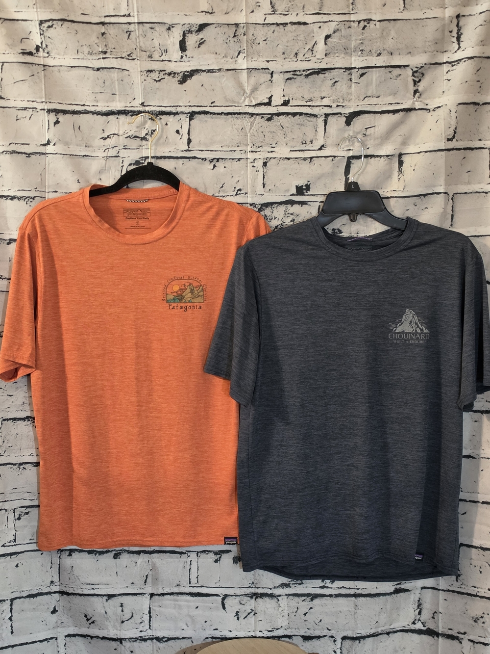 Patagonia Men’s Orange Short-Sleeve Graphic Tee - Sunset Logo